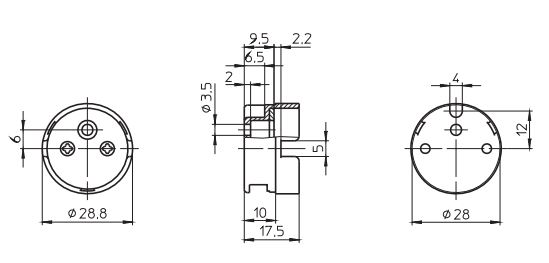 Vossloh-Schwabe 101784 T8 lampas turētājs (patrona) uzspraužams